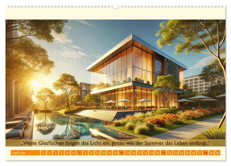 Produktbild: Architektur und Natur im Rhythmus der Jahreszeiten (Wandkalender 2026 DIN A2 quer), CALVENDO Monatskalender