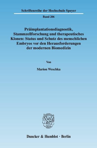 Produktbild: Weschka, M: Pr&auml;implantationsdiagnostik, Stammzellforschung