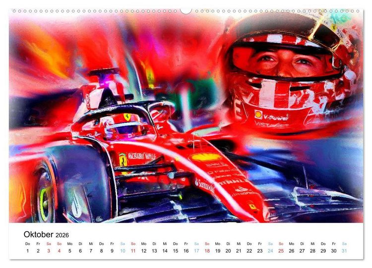 Produktbild: Formel 1 kreativ - Digital Art von Jean-Louis Glineur (hochwertiger Premium Wandkalender 2026 DIN A2 quer), Kunstdruck in Hochglanz