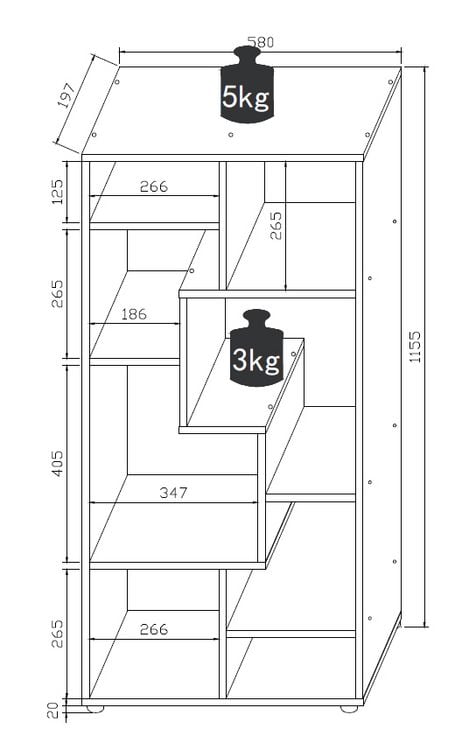 Produktbild: Holz Stand Regal Raumteiler B&uuml;cherregal Lanisa M