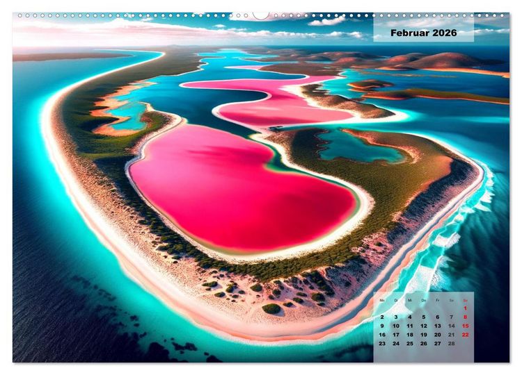 Produktbild: Die sch&ouml;nsten Naturwunder - Betrachtet durch die Augen der KI (hochwertiger Premium Wandkalender 2026 DIN A2 quer), Kunstdruck in Hochglanz