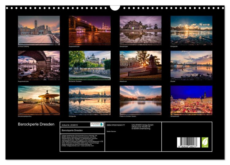 Produktbild: Barockperle Dresden (Wandkalender 2026 DIN A3 quer), CALVENDO Monatskalender