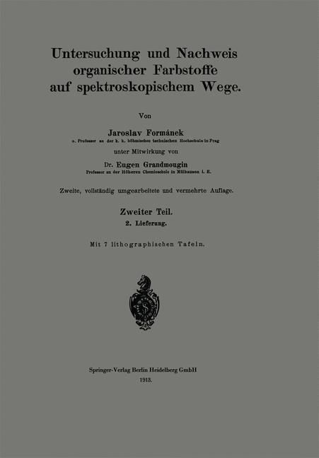 Produktbild: Untersuchung und Nachweis organischer Farbstoffe auf spektroskopischem Wege