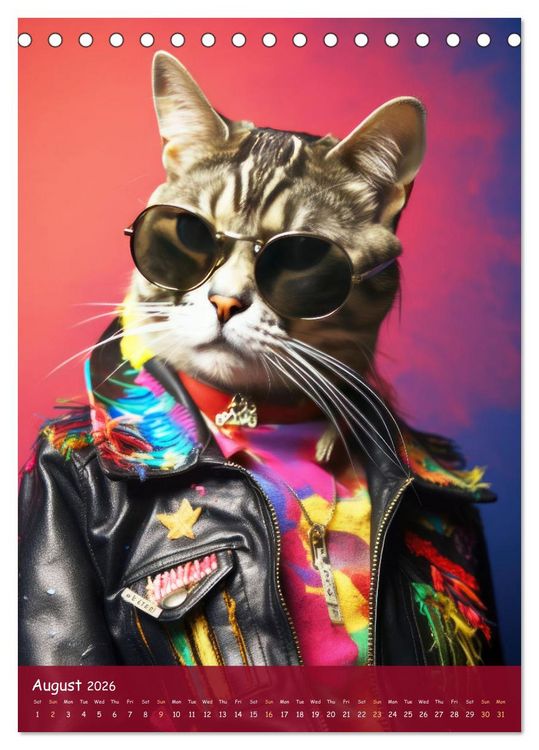 Produktbild: Crazy gangster cats (Desk Calendar 2026 DIN A5 portrait), CALVENDO 12 Month DeskCalendar
