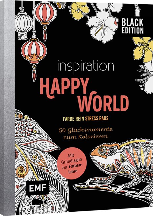 Produktbild: Black Edition: Inspiration Happy World - 50 Gl&uuml;cksmomente zum Kolorieren
