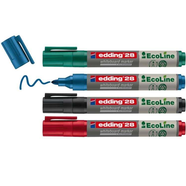 Produktbild: Edding Whiteboardmarker EcoLine 28, 4er Set