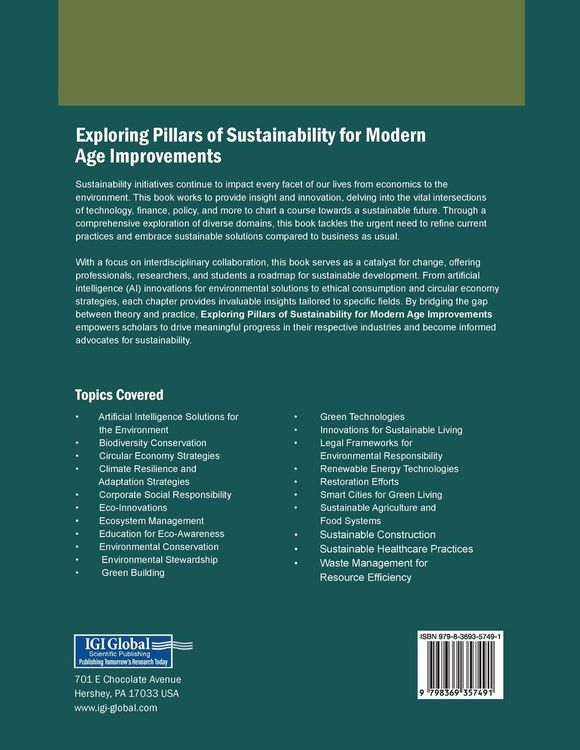 Produktbild: Exploring Pillars of Sustainability for Modern Age Improvements
