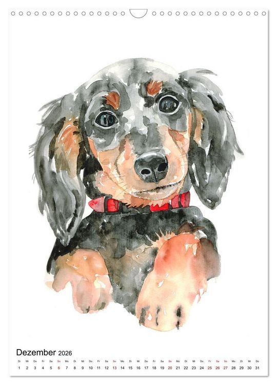 Produktbild: Hunde Portr&auml;ts in Aquarell (Wandkalender 2026 DIN A3 hoch), CALVENDO Monatskalender