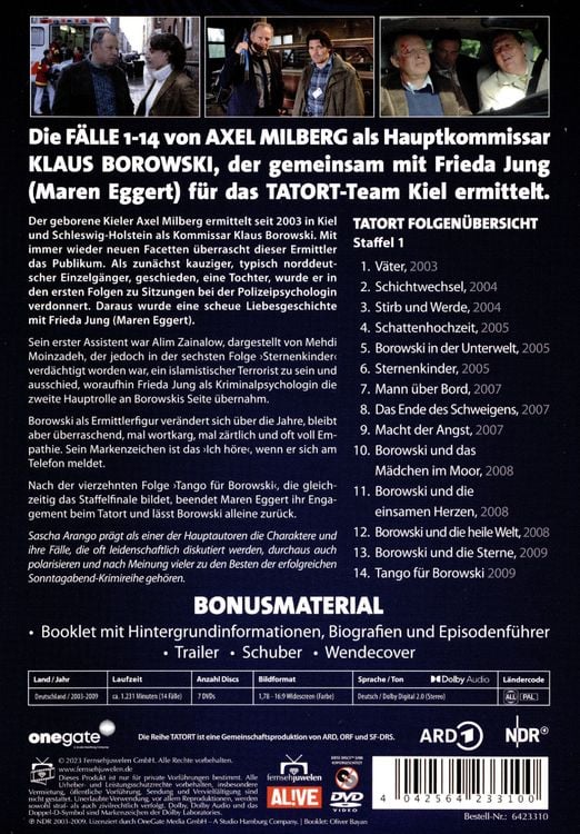 Produktbild: Tatort - Team Kiel (Borowski / Axel Milberg) - Staffel 1 (Folgen 1-14) (Fernsehjuwelen) [7 DVDs]