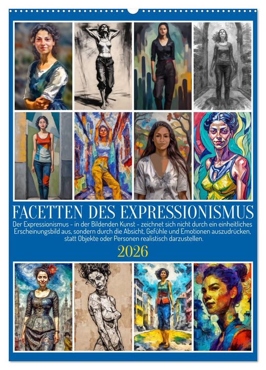 Produktbild: Facetten des Expressionismus (Wandkalender 2026 DIN A2 hoch), CALVENDO Monatskalender
