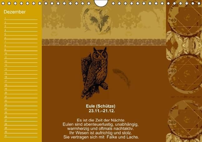 Produktbild: Indianisches Horoskop / Geburtstagskalender (Wandkalender immerw&auml;hrend DIN A4 quer)