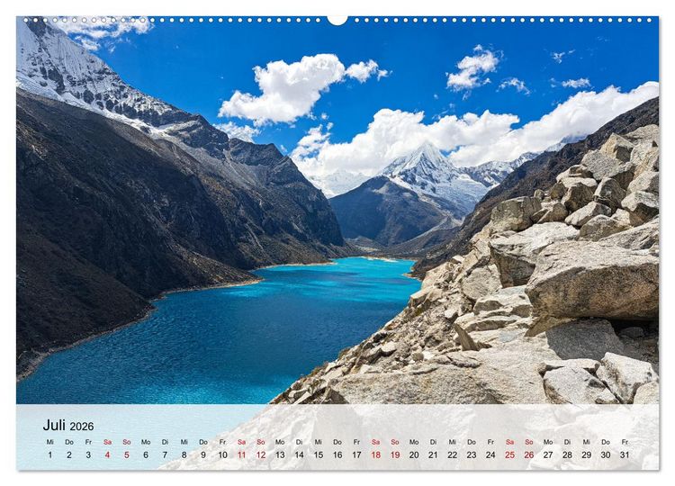 Produktbild: Entdecke S&uuml;damerika: Monat f&uuml;r Monat (hochwertiger Premium Wandkalender 2026 DIN A2 quer), Kunstdruck in Hochglanz