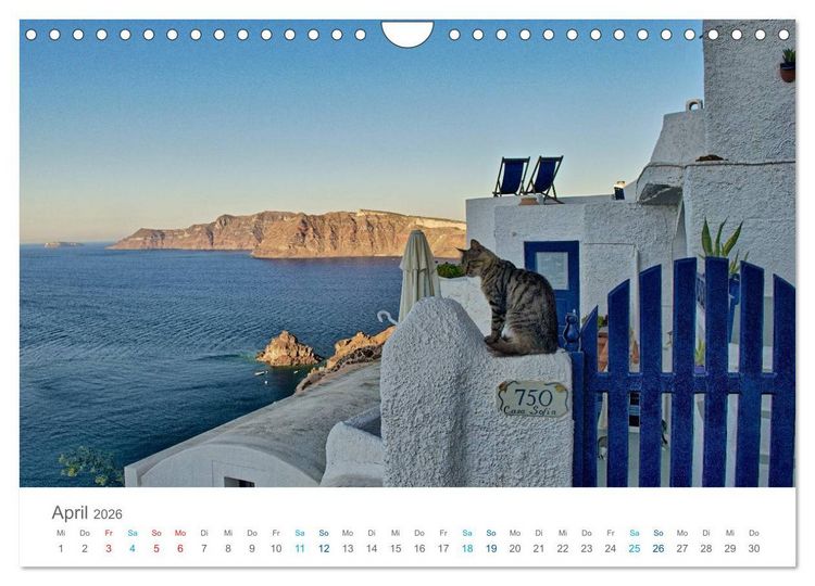 Produktbild: Santorin - Perle der Kykladen (Wandkalender 2026 DIN A4 quer), CALVENDO Monatskalender