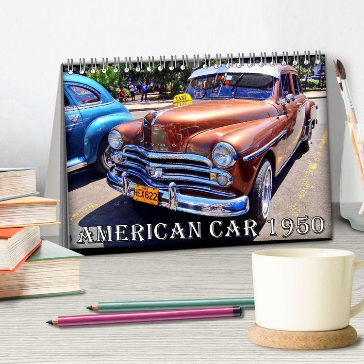 Produktbild: AMERICAN CAR 1950 (Tischkalender 2026 DIN A5 quer), CALVENDO Monatskalender