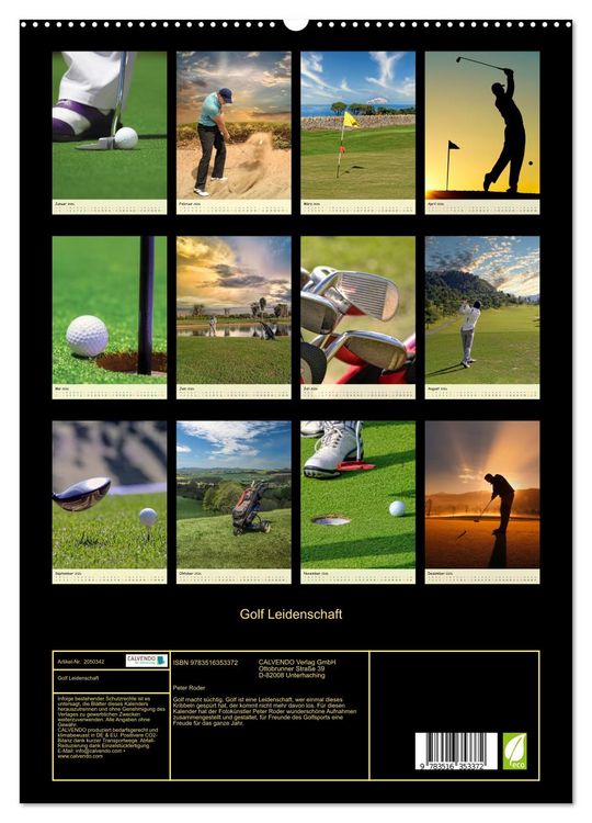 Produktbild: Golf Leidenschaft (hochwertiger Premium Wandkalender 2026 DIN A2 hoch), Kunstdruck in Hochglanz