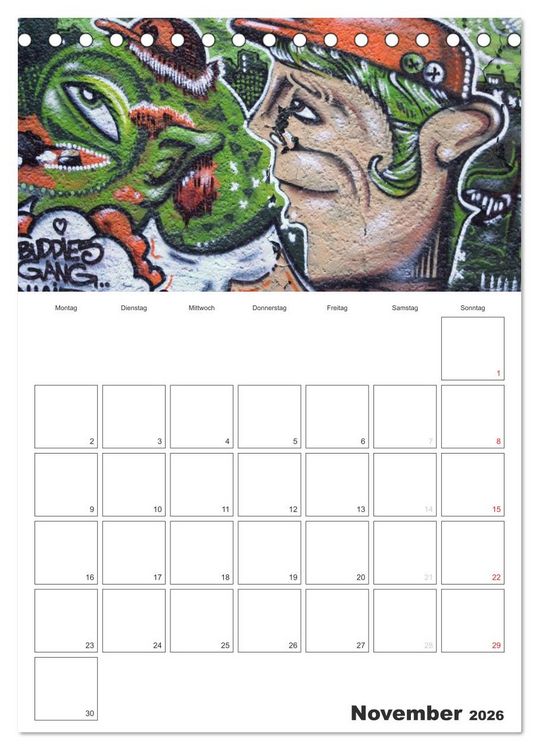 Produktbild: GRAFFITI 2026 / Planer (Tischkalender 2026 DIN A5 hoch), CALVENDO Monatskalender