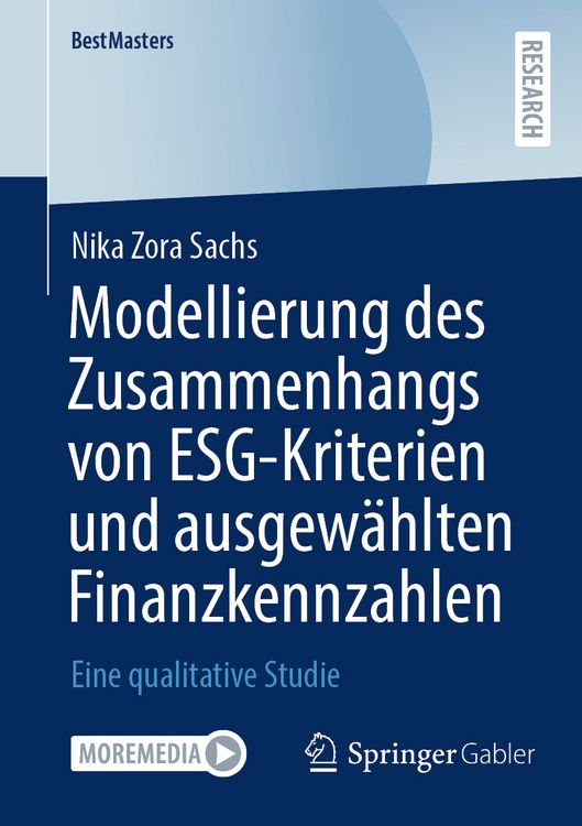 Produktbild: Modellierung des Zusammenhangs von ESG-Kriterien und ausgew&auml;hlten Finanzkennzahlen
