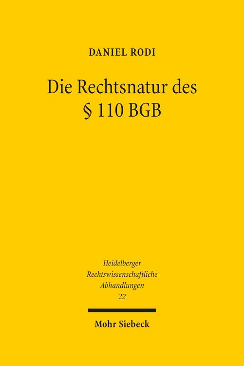 Produktbild: Die Rechtsnatur des &sect; 110 BGB
