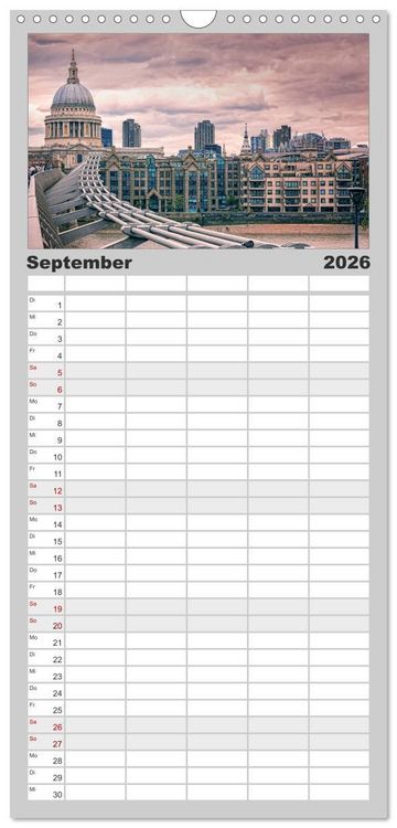 Produktbild: Familienplaner 2026 - Weltmetropole London mit 5 Spalten (Wandkalender, 21 x 45 cm) CALVENDO