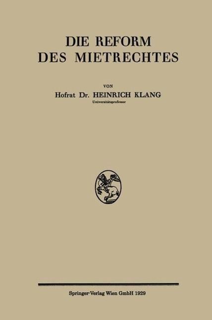 Produktbild: Die Reform des Mietrechtes