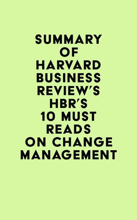 Produktbild: Summary of Harvard Business Review's HBR's 10 Must Reads on Change Management