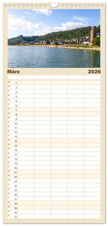 Produktbild: Familienplaner 2026 - Eine Kreuzfahrt auf dem Rhein mit 5 Spalten (Wandkalender, 21 x 45 cm) CALVENDO