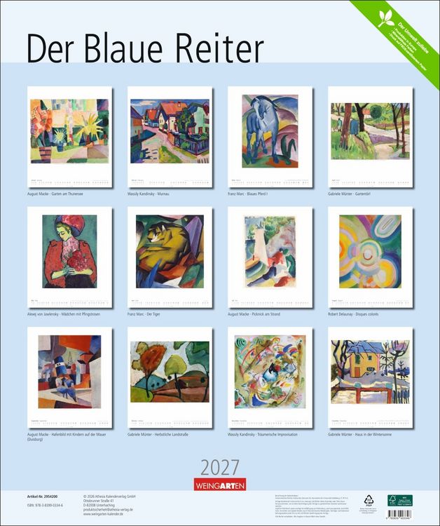Produktbild: Der Blaue Reiter Kalender 2027