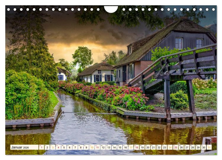 Produktbild: Reise durch die Niederlande - Giethoorn in der Provinz Overijssel (Wandkalender 2026 DIN A4 quer), CALVENDO Monatskalender