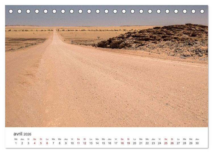 Produktbild: Des&eacute;rt namibien (Calendrier de bureau 2026 DIN A5 vertical), CALVENDO calendrier mensuel