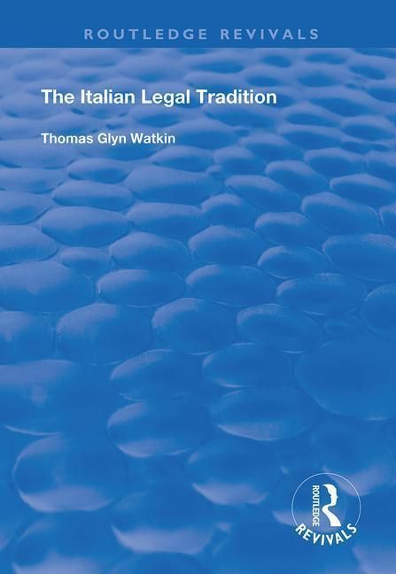 Produktbild: Watkin, T: The Italian Legal Tradition