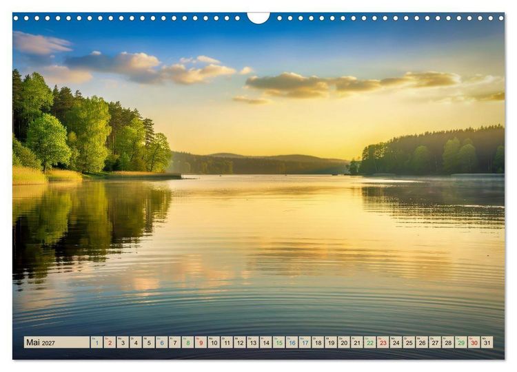 Produktbild: Mecklenburger - Seen (Wandkalender 2027 DIN A3 quer), CALVENDO Monatskalender