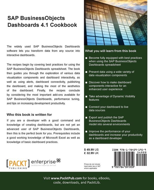 Produktbild: SAP BusinessObjects Dashboards 4.1 Cookbook