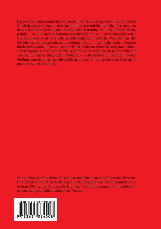 Produktbild: Giuseppe Verdi und die &Auml;sthetik der Befreiung