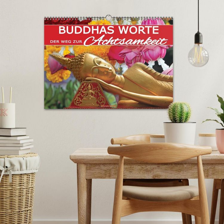 Produktbild: Buddhas Worte - Der Weg zur Achtsamkeit (Wandkalender 2026 DIN A3 quer), CALVENDO Monatskalender