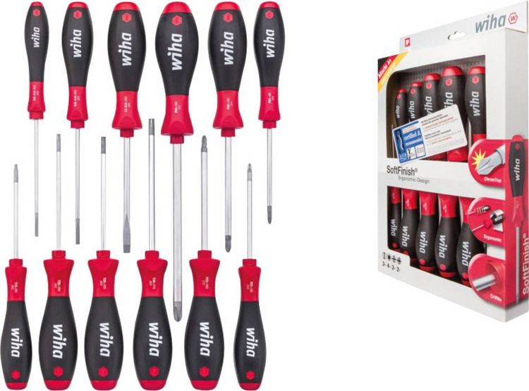 Produktbild: Wiha Werkstatt Schraubendreher-Set 12teilig Schlitz, Innen-TORX, Kreuzschlitz Pozidriv, Kreuzschlitz Phillips