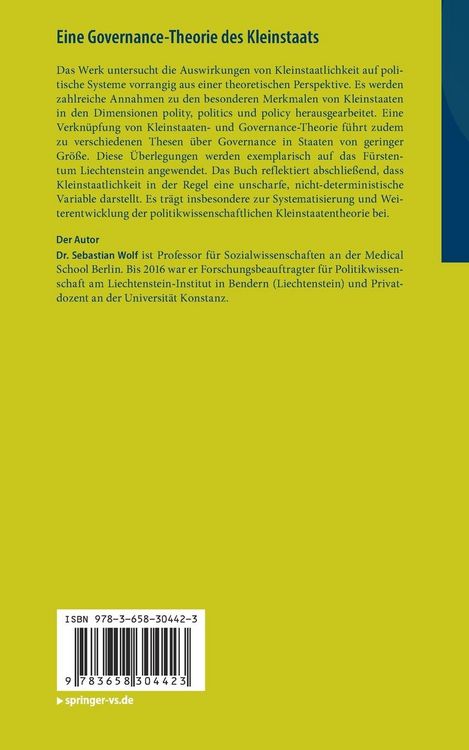 Produktbild: Eine Governance-Theorie des Kleinstaats