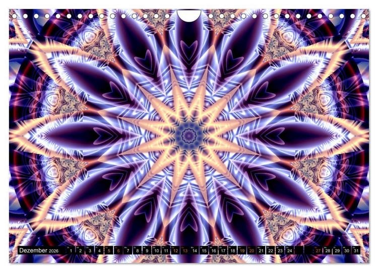 Produktbild: Energie - Mandalas, Spiritualit&auml;t durch die Farbe Lila (Wandkalender 2026 DIN A4 quer), CALVENDO Monatskalender