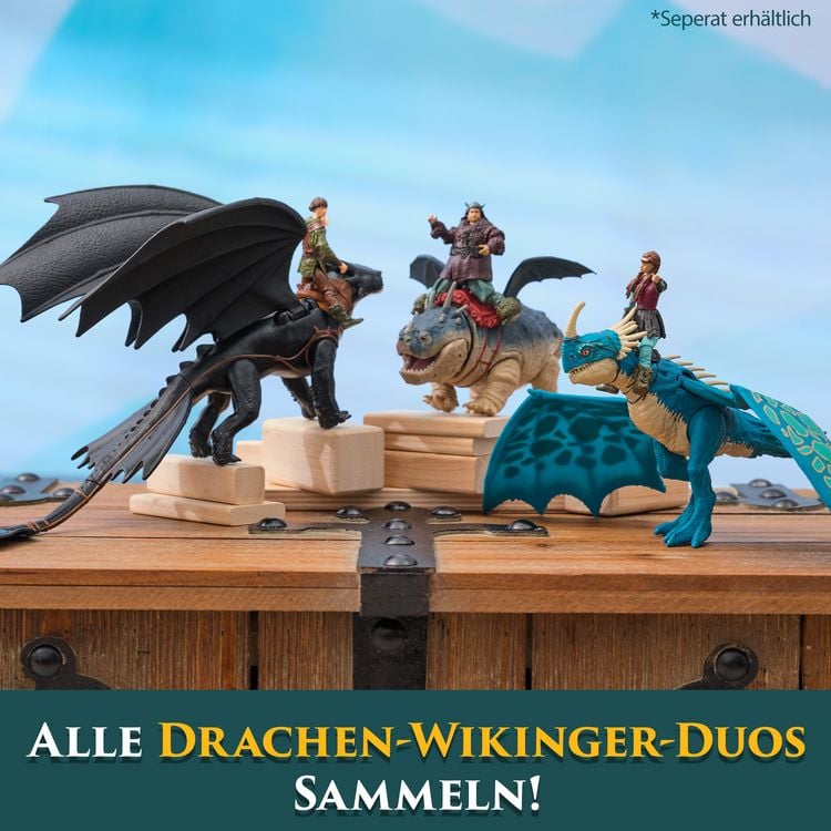 Produktbild: Drachenz&auml;hmen leicht gemacht - Wikinger & Drachen Actionfiguren-Set, Fleischklops & Fischbein&nbsp;
