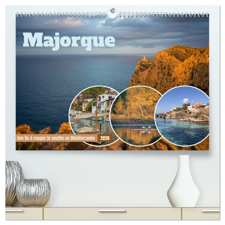 Produktbild: Majorque - Une &icirc;le &agrave; couper le souffle en M&eacute;diterran&eacute;e (Calendrier mural 2026 DIN A2 vertical) calendrier de bureau