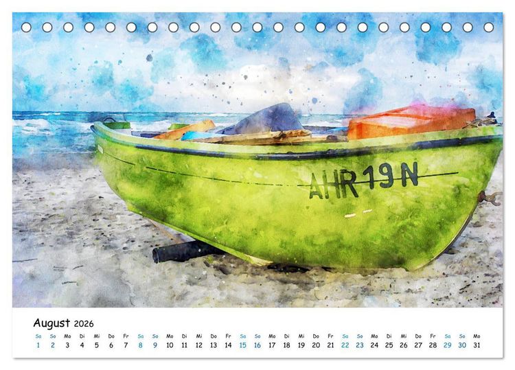 Produktbild: Aquarell Illustrationen vom Dar&szlig; (Tischkalender 2026 DIN A5 quer), CALVENDO Monatskalender