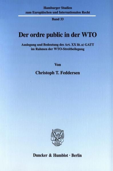 Produktbild: Der ordre public in der WTO.