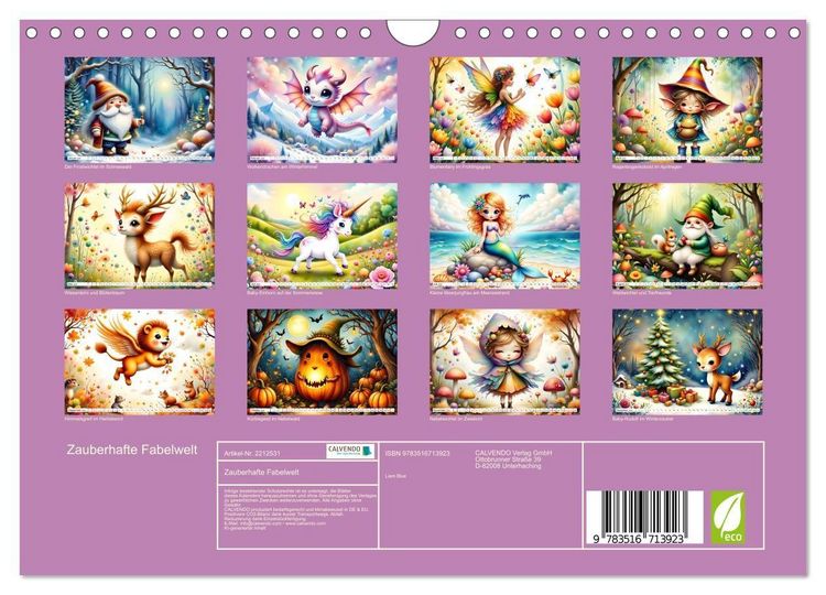 Produktbild: Zauberhafte Fabelwelt (Wandkalender 2026 DIN A4 quer), CALVENDO Monatskalender