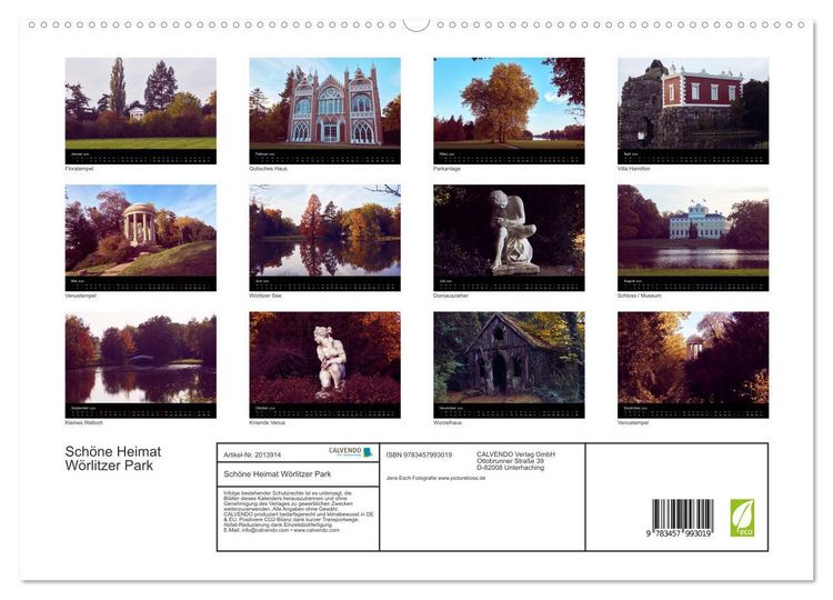 Produktbild: Sch&ouml;ne Heimat W&ouml;rlitzer Park (hochwertiger Premium Wandkalender 2026 DIN A2 quer), Kunstdruck in Hochglanz