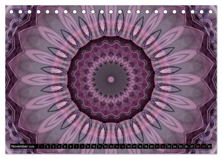 Produktbild: Energie - Mandalas, Spiritualit&auml;t durch die Farbe Lila (Tischkalender 2026 DIN A5 quer), CALVENDO Monatskalender