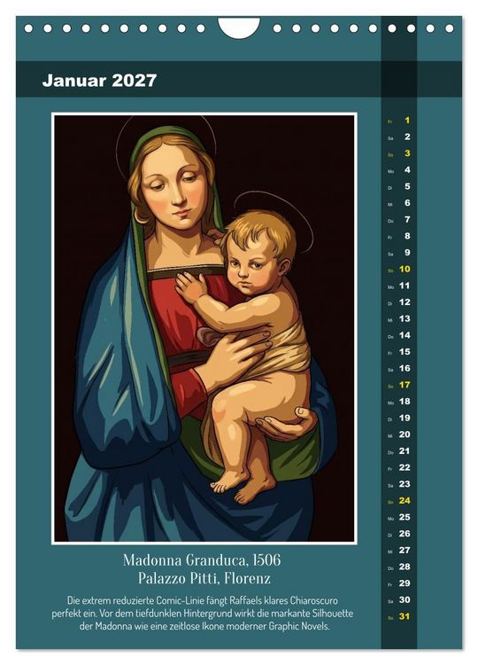 Produktbild: Raffael 2.0, Renaissance-Madonnen als Graphic Novel (Wandkalender 2027 DIN A4 hoch), CALVENDO Monatskalender