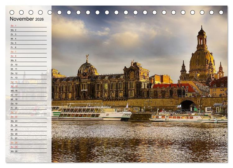 Produktbild: WUNDERVOLLES DRESDEN (Tischkalender 2026 DIN A5 quer), CALVENDO Monatskalender