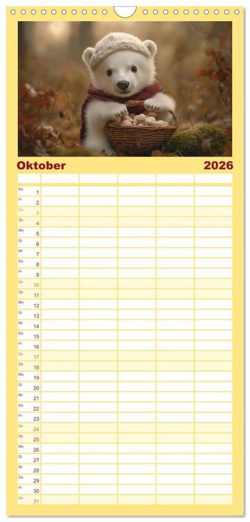 Produktbild: Familienplaner 2026 - Kleiner Eisb&auml;r und die gro&szlig;e Welt mit 5 Spalten (Wandkalender, 21 x 45 cm) CALVENDO