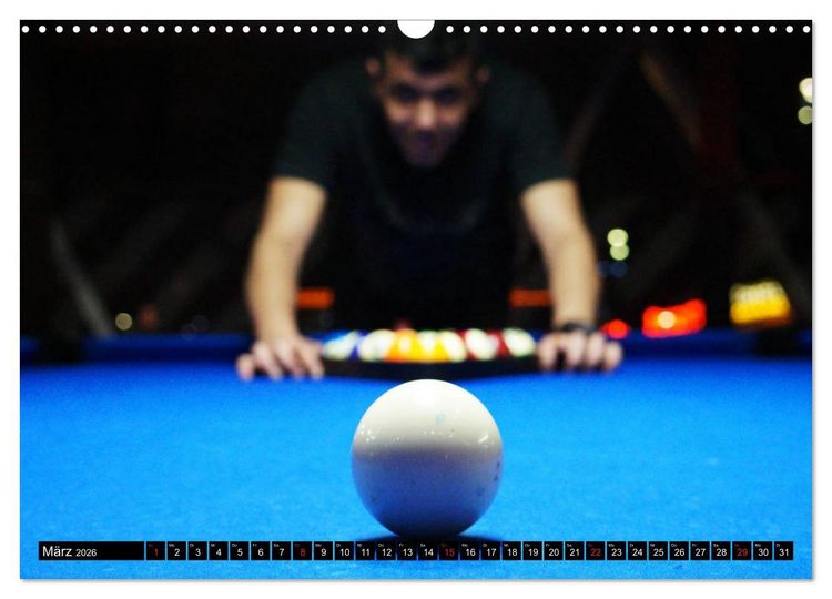 Produktbild: Billard. Konzentration - Sport - Spannung (Wandkalender 2026 DIN A3 quer), CALVENDO Monatskalender