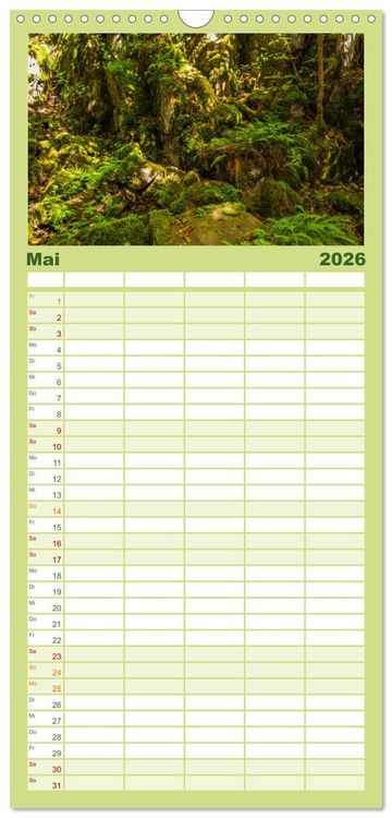 Produktbild: Familienplaner 2026 - Stimmungsvolle Rh&ouml;n mit 5 Spalten (Wandkalender, 21 x 45 cm) CALVENDO