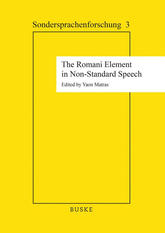 Produktbild: The Romani Element in Non-Standard Speech